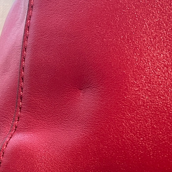 Michael Kors Red Leather Shoulder Bag with Gold Hardware - Picture 6 of 10